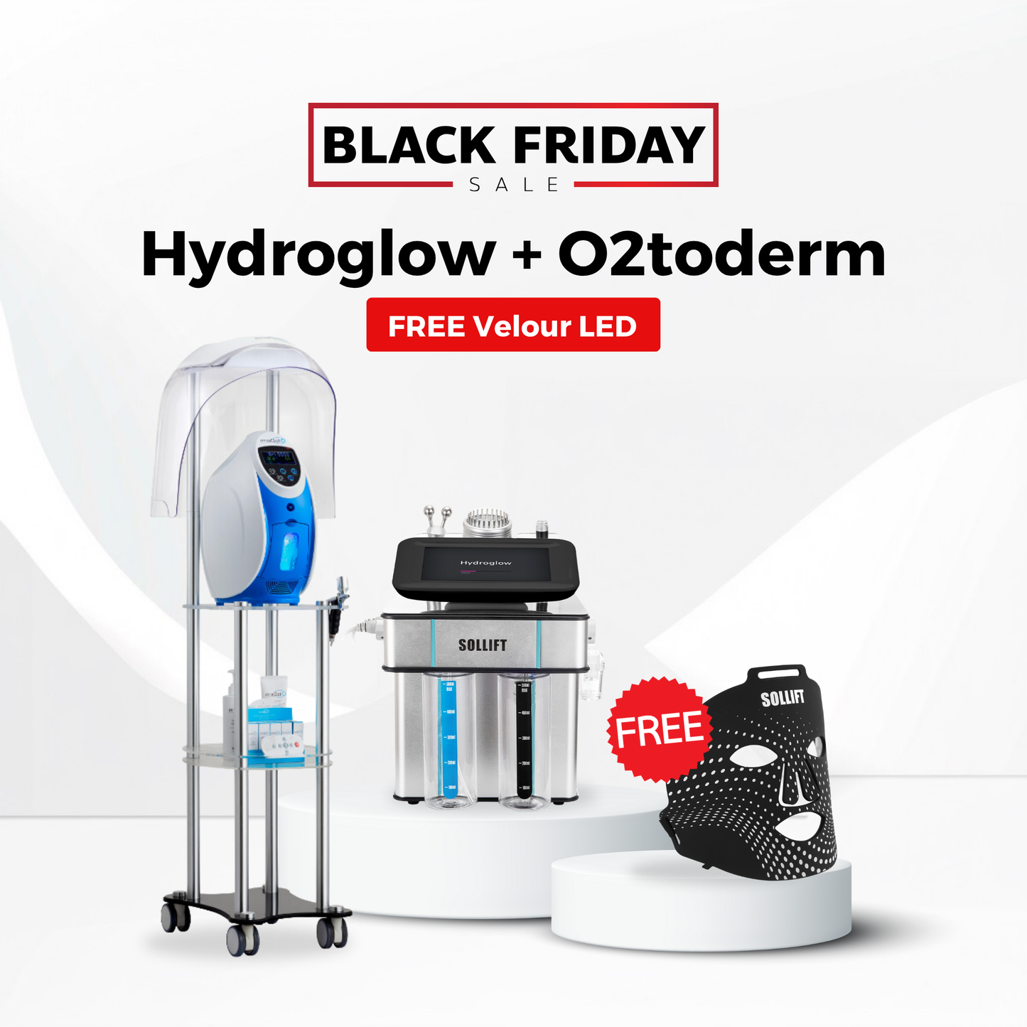 Hydroglow+O2toderm+FREE Velour LED Black Friday Special