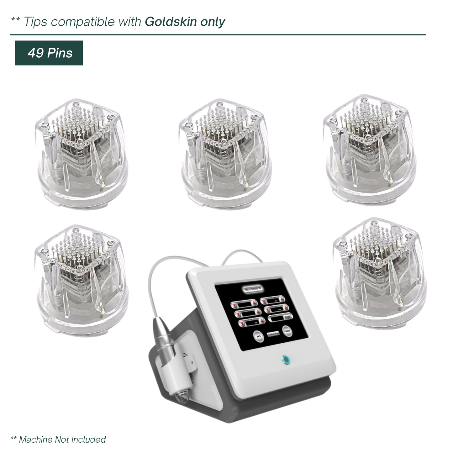 Goldskin Microneedle Non Insulated Disposable Tip with 49 pins