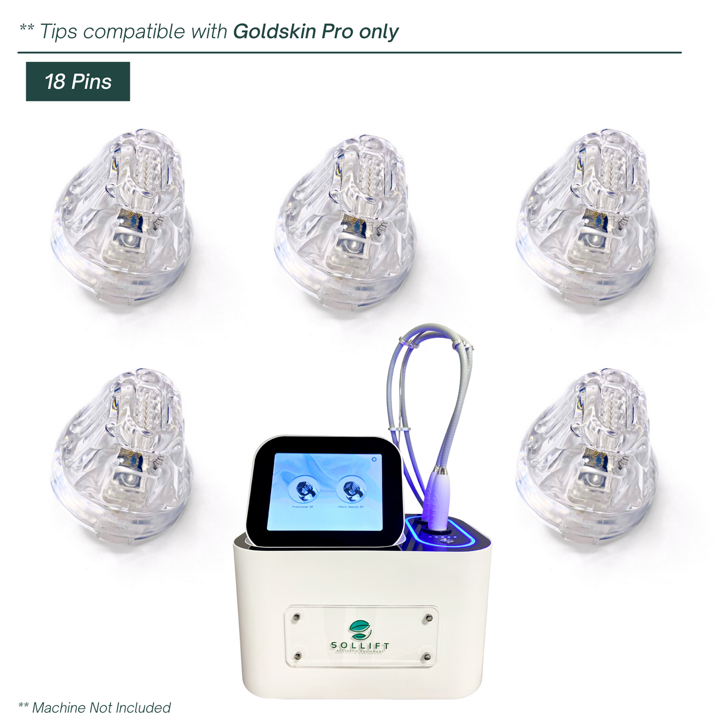 Goldskin PRO Microneedle Non-Insulated RF M-18 Tip