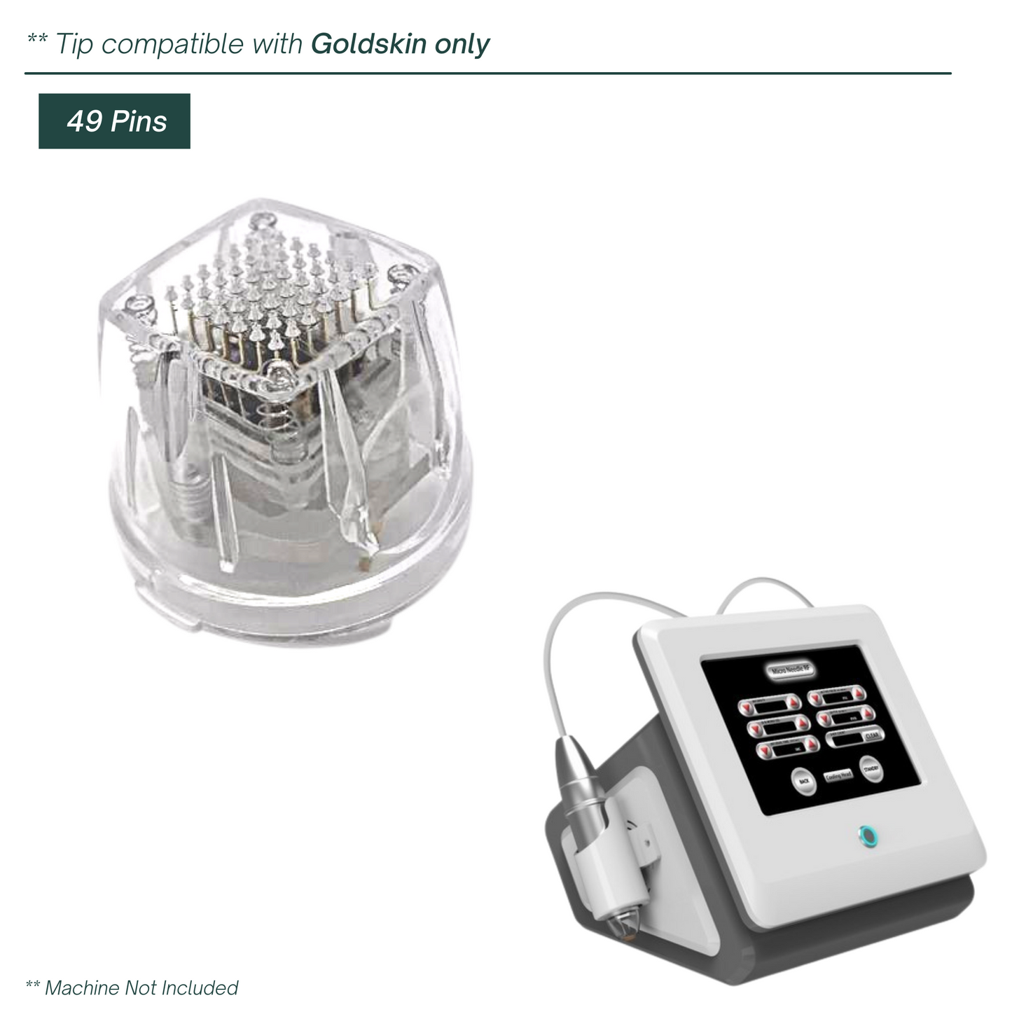 Goldskin Microneedle Non Insulated Disposable Tip with 49 pins