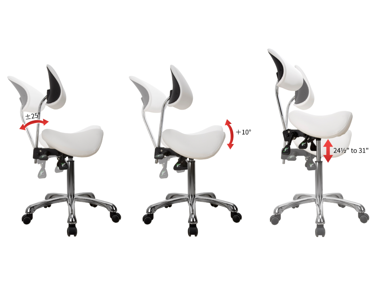 Kai Hydraulic Saddle Stool (3 colors)