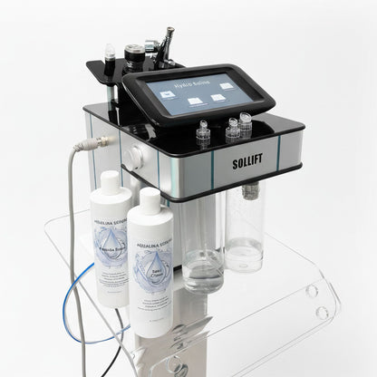 hydrodermabrasion, diamond dermabrasion, EMS, electroporation, and oxygen infusion device