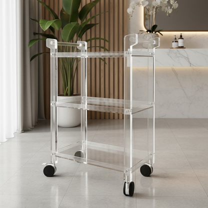 Lumi Acryllic Trolley with Shelves