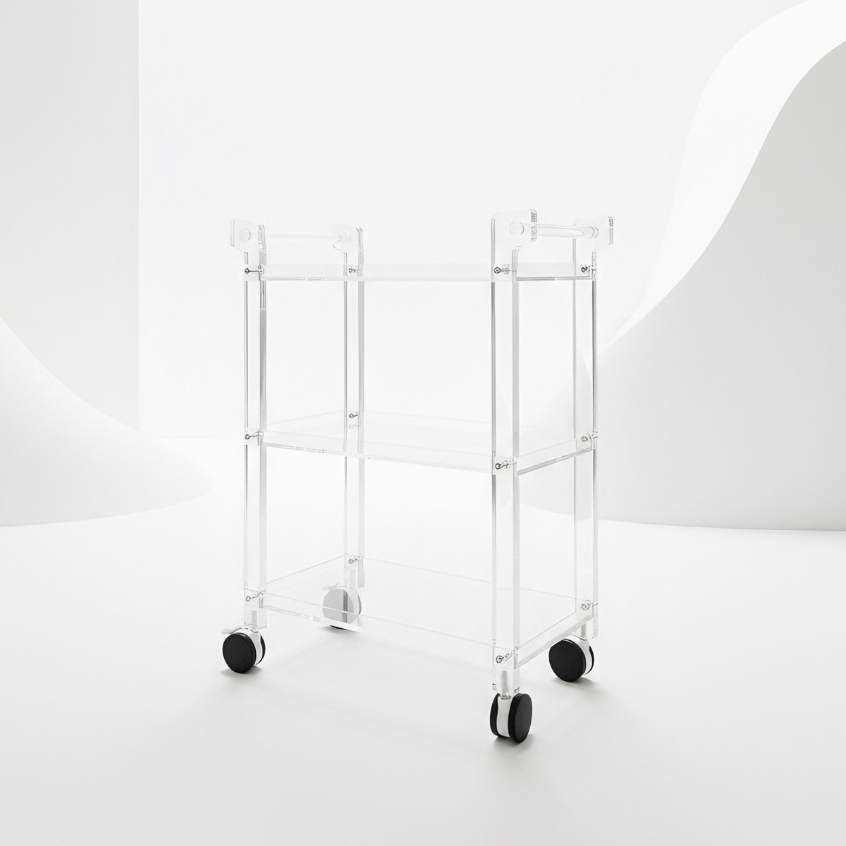 Lumi Acryllic Trolley with Shelves