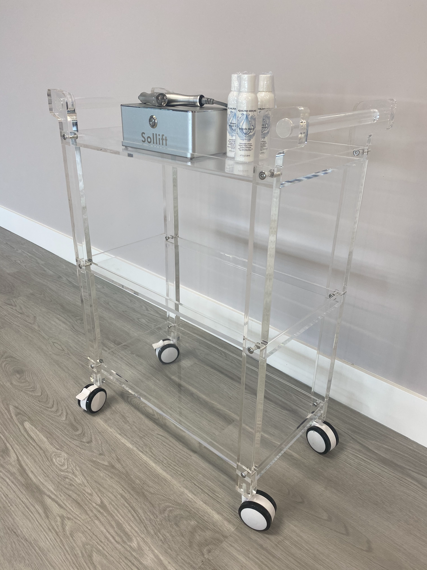 Lumi Acryllic Trolley with Shelves