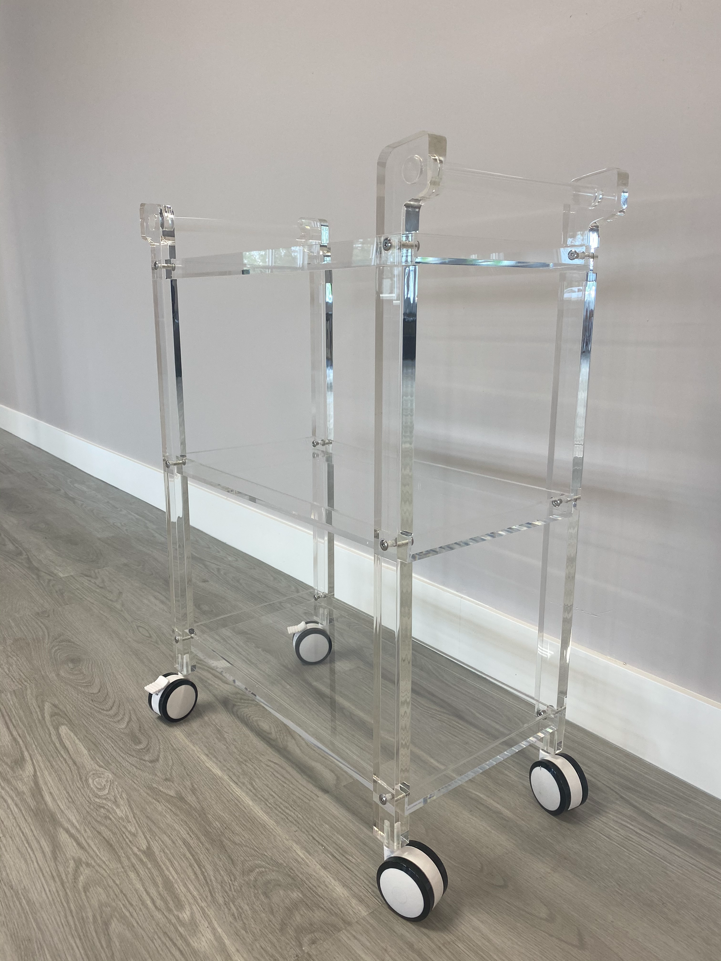 Lumi Acryllic Trolley with Shelves